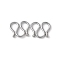 304 Stainless Steel S-Hook Clasps, Stainless Steel Color, 7x8x1mm, Hole: 2.5x3mm