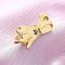 304 Stainless Steel with Rhinestone Adjustable Cuff Rings, Bowknot, Ion Plating(IP), Real 18K Gold Plated, 16.5x27.5mm, Adjustable