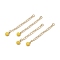 Ion Plating(IP) 316 Surgical Stainless Steel Curb Chain Extender with Natural  Dyed Jade Round Charm, Golden, 53.5mm, Hole: 2.5mm