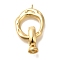 Brass Fold Over Clasps, Oval, Real 18K Gold Plated, 30mm, oval: 14x7x5.5mm, hole: 4mm, clasp: 20.5x16x2mm, hole: 1.2mm