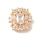 Brass Micro Pave Cubic Zirconia Beads with Glass, Rectangle, Golden, Clear, 13x13x6mm, Hole: 2x1mm