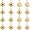 16Pcs 8 Colors Brass Micro Pave Cubic Zirconia Charms, with Jump Rings, Sun with Eye, Real 18K Gold Plated, Mixed Color, 12.5x10x2.7mm, Jump Rings: 5x0.8mm, Inner Diameter: 3mm, 2pcs/color