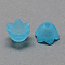 Transparent Acrylic Beads, Frosted Style, Tulip Flower Bead Caps, Lily of the Valley Deep Sky Blue, 10x9x6.5mm, Hole: 1.5mm