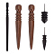 4 Style Sandalwood Polish Heads Sets, Leathercraft Burnishing Tool, Black, 6.3~15.05x0.8~2.3cm, 5pcs/bag