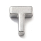 304 Stainless Steel Charms, Letter Charm, Letter T, 9.5x7.5x3mm, Hole: 1.6mm