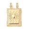 Brass Micro Pave Cubic Zirconia Pendants, Rectangle Charms, Clear, 29x18x6mm, Hole: 4.5x3mm