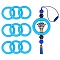Silicone Pendants, Ring, Deep Sky Blue, 64.5~65x9.5mm, Hole: 3mm, Inner Diameter: 43.5~44mm