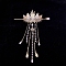 Alloy Hair Sticks, Lotus, with Tassels, Golden, 135x46mm