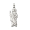 304 Stainless Steel Pendants, Saint Jude Charm, Stainless Steel Color, 39.5x15.5x3.5mm, Hole: 7x3mm