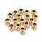 Brass Beads, with Rubber Inside, Slider Beads, Rondelle, Real 18K Gold Plated, 7.5x4mm, Hole: 4mm, Rubber Hole: 1.8mm