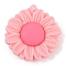 PVC Plastic Pendants, Sunflower, Pink, 49x46x11.5mm, Hole: 3mm