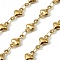 304 Stainless Steel Heart Link Chains, with Spool, Soldered, Real 18K Gold Plated, 12x6.5x3mm