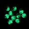 Glow in the Dark Luminous Glass Globe Pendants, with  Golden Plated Plastic Pendant Bails, Round, Dark Turquoise, 21.5x16mm, Hole: 3mm
