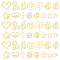 15G 15 Style Brass Cabochons, Nail Art Decoration Accessories, Mixed Shapes, Golden, 2.5~5x2.5~6.5x0.1mm, 1g/style