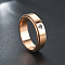 Cross Pattern 304 Stainless Steel Rotatable Finger Rings, Rose Gold, 6mm,US Size 9(18.9mm)