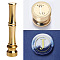 Golden Tone Brass Wax Seal Stamp Head with Bamboo Stick Shaped Handle, for Greeting Card Making, Letter J, 74.5x15mm