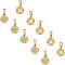 304 Stainless Steel Coin Pendants, Hispan Et Ind Rex Coin, Golden, 14x11x2mm, Hole: 5x7mm, 10pcs/box