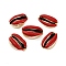 Electroplated Cowrie Shell Beads, No Hole/Undrilled, with Enamel, Red, 17.5~23x11~15x7~9mm