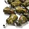 Natural Unakite Pendants, with 201 Stainless Steel Finding, Dog, 25~27x15~16x9~9.5mm, Hole: 5x7mm