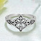 Knot Brass with Crystal Rhinestone Finger Rings, Antique Silver, US Size 7(17.3mm)