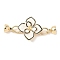 Brass Enamel Fold Over Clasps, Flower, Real 18K Gold Plated, 43mm