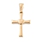 304 Stainless Steel Pendants, Cross with Heart Charm, Rose Gold, 23.5x16x2.5mm, Hole: 7x3.5mm