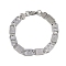 201 Stainless Steel Mariner Link Chain Bracelets, with 304 Stainless Steel Clasps, Stainless Steel Color, 8-1/2 inch(21.5cm)