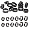 12Pcs 6 Size 201 Stainless Steel Grooved Finger Ring Settings, Ring Core Blank, for Inlay Ring Jewelry Making, Gunmetal, Inner Diameter: 17.3~22mm, 2Pcs/size