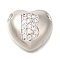 Rack Plating Brass Micro Pave Cubic Zirconia Pendants, Cadmium Free & Lead Free, Heart with Letter A~Z Charms, Platinum, Letter B, 14.5x16x6mm, Hole: 3mm