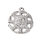 Alloy Pendant, Leopard, Platinum, 36x31.5x9mm, Hole: 2.5mm