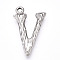 304 Stainless Steel Pendants, Letter Charms, Letter V, 22.5x14.5x3mm, Hole: 1.6mm