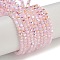 Electroplate Glass Beads Strands, Pearl Luster Plated, Faceted, Star, Pearl Pink, 3x4x4mm, Hole: 1mm, about 98pcs/strand, 12.60''(32cm)