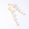 Elegant Imitation Pearl Hoop Earrings for Women, Real 18K Gold Plated, 90mm