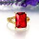 Gorgeous Brass Cubic Zirconia Rectangle Finger Rings for Women RJEW-BB04149-A-8G-3