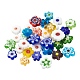30pcs perles de verre millefiori faites à la main, Fleur de Prunier, couleur mixte, 8x4mm, Trou: 1mm, 30 pcs /sachet 