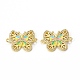 Brass Micro Pave Cubic Zirconia Connector Charms KK-E068-VB406-2