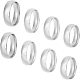 Unicraftale8pcs4サイズステンレススチールフィンガー指輪ファッションミディ指輪コンフォートフィットサイズ6/7/8/9指輪6mm幅シンプルスムースフィンガー指輪セットプレーンバンド指輪ナックル指輪 RJEW-UN0001-02A-1