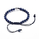 Bracelets de perles tressées en lapis-lazuli naturel (teint) BJEW-JB04804-03-3