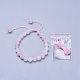 Braccialetti di perline rotondi intrecciati in quarzo rosa naturale regolabili BJEW-PH01416-1