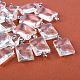 Rectangle Alloy Glass Pendants X-GLAA-Q047-18x25-02P-1