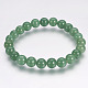 Natural Green Aventurine Round Bead Stretch Bracelets BJEW-L593-A07-1