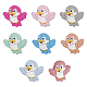 Gomakerer 8 pièces 8 couleurs oiseau perles de silicone écologiques de qualité alimentaire SIL-GO0001-11-1