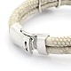 PU cuir unisexe avec alliage de zinc créations bracelet pour boutons pression MAK-O005-01A-NR-3