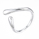 Brass Teardrop Open Cuff Ring for Women RJEW-T001-90P-3
