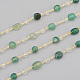 Chaînes de perles d'agate verte naturelle faites à la main de 3.28 pied X-CHC-I031-11G-2