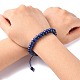 Bracelets de perles tressés réglables en lapis-lazuli naturel BJEW-F369-A15-5