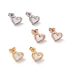 Heart 304 Stainless Steel Shell Stud Earrings STAS-D188-10-3