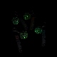 蓄光猫の足跡アクリルペンダントキーホルダー  暗闇で光る  液体流砂フローティングハンドバッグアクセサリー  合金パーツ  ミックスカラー  20.5cm KEYC-D019-03G-4