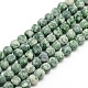 Gefrostet natürlichen grünen Fleck Jaspis Runde Perlenstränge G-M064-8mm-10-1