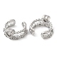 Brass Micro Pave Cubic Zirconia Cuff Earrings EJEW-E290-06P-2